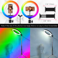 Orsda RGB Ring Light With Tripod Phone Clip Selfie Colorful Photography Lighting for TikTok Vlogging Short Video YouTube Live