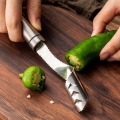 Silver Stainless Steel Chili Pepper Core Seed Remover Green Cucumber Digger Core Digging Knife Fruit And Vegetable Tools