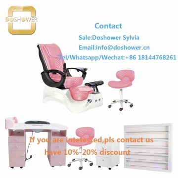 Spa equipment furniture with dust collector nail table for pink spa pedicure chair set