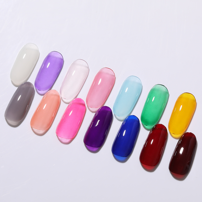 Lemooc Rainbow Jelly Gel 14 Colors Glass Opal candy Translucent Gel Polish Amber Glaze Nail Gel Nail Art Vanish varnish