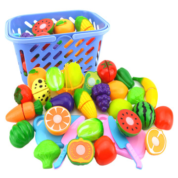Hot Sale Children DIY Pretend Play Kitchen Toy Set Fruit Safety Plastic Vegetables Kitchen Baby Classic Kids Educational Toys