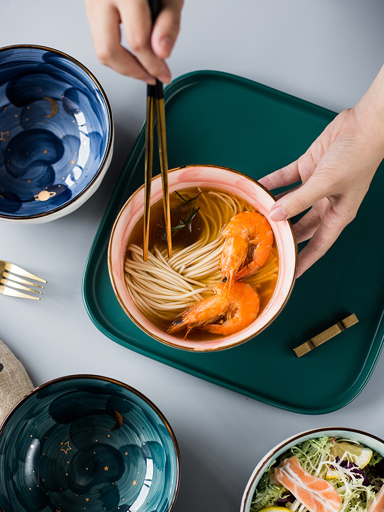 Star Series Ceramic Bowl Fruit Salad Tray Cute Noodle Bowl Dream Bank Department Theme Restaurant Serving Bowl 2021 Fashion