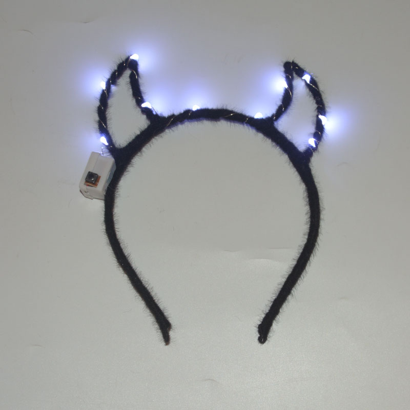 LED Blinking Flashing Devil Demon Headband Ear Headwear Glow Party Supplies Light up Gift For children and adult