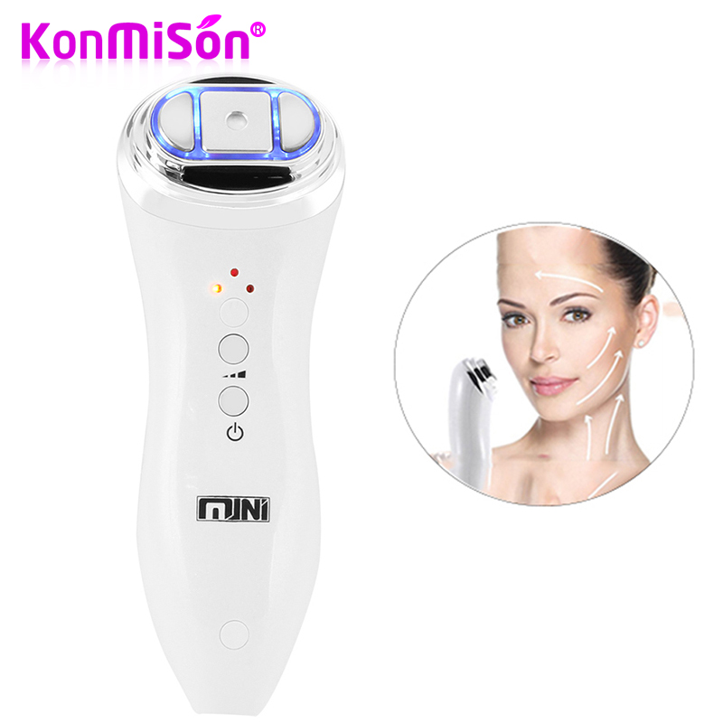 KONMISON Mini Hifu Focused Ultrasound Bipolar RF Face Neck Lifting Beauty Massager Wrinkle Removal Tightening Radio Frequency