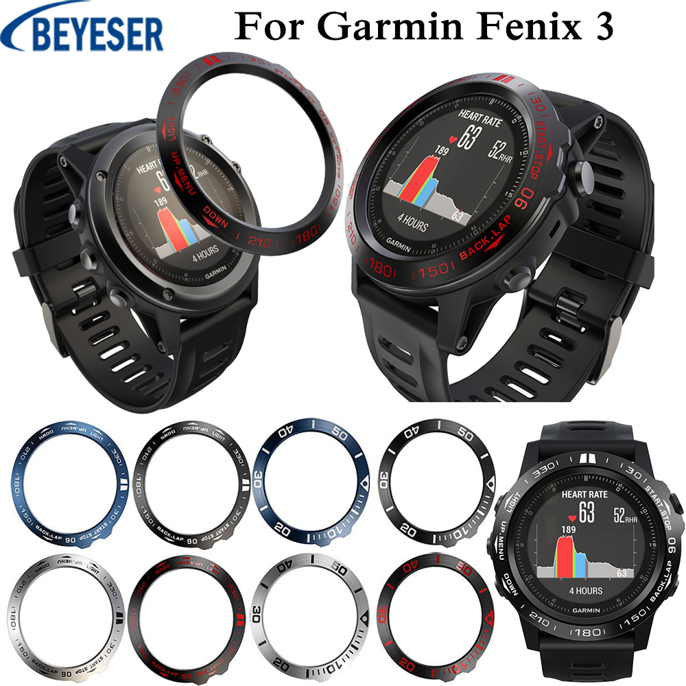 For Garmin Fenix 3/3 HR Style Sport Smart Watch Band Protective Accessories Replacement Stainless steel Metal Circle Bezel Ring