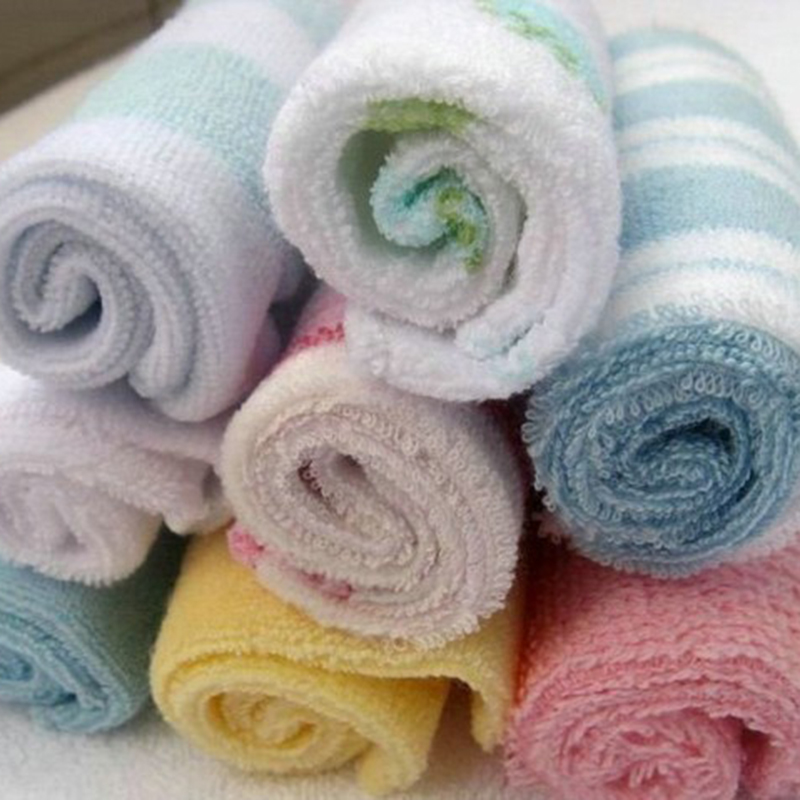 8PCS Baby Towels Nursing Towel Baby Cotton Square Muslin Burp Mini Cloth Bib Comforter Nappy Wipe Baby Towels Saliva Towel Feed