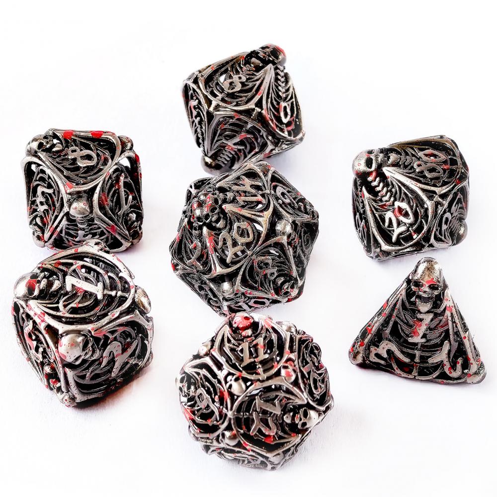 Hollow Metal Dice Skull Feature Blood Stained