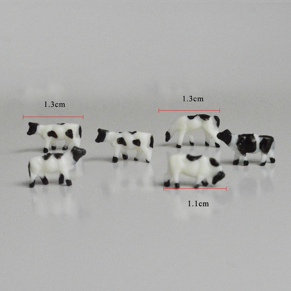 Animal model toy train 100pcs 1/150 Farm Animal model for architectural model layout miniature scale model cow