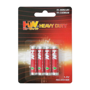 Heavy Duty AAA Battery R03 1.5V PVC Jacket