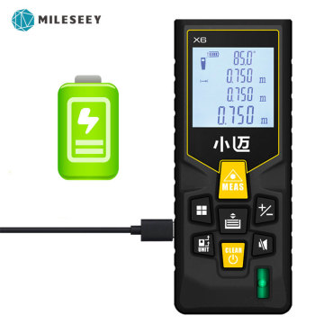 Mileseey X6 Rechargeable 40M 70M Laser Distance Meter rangefinder laser tape range finder build measure device ruler test tool