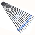 12pc Pure Carbon Arrow Spine 200 300 340 400 500 600 700 800 ID 6.2 mm Archery For Compound /Recuvre Bow Hunting shooting