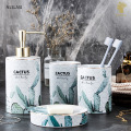 Nordic Style Cactus Ceramic Bathroom Four-piece Mouth Cup Holder Lotion Bottle Soap Box Home Hotel Bathroom Wash Set Ornaments
