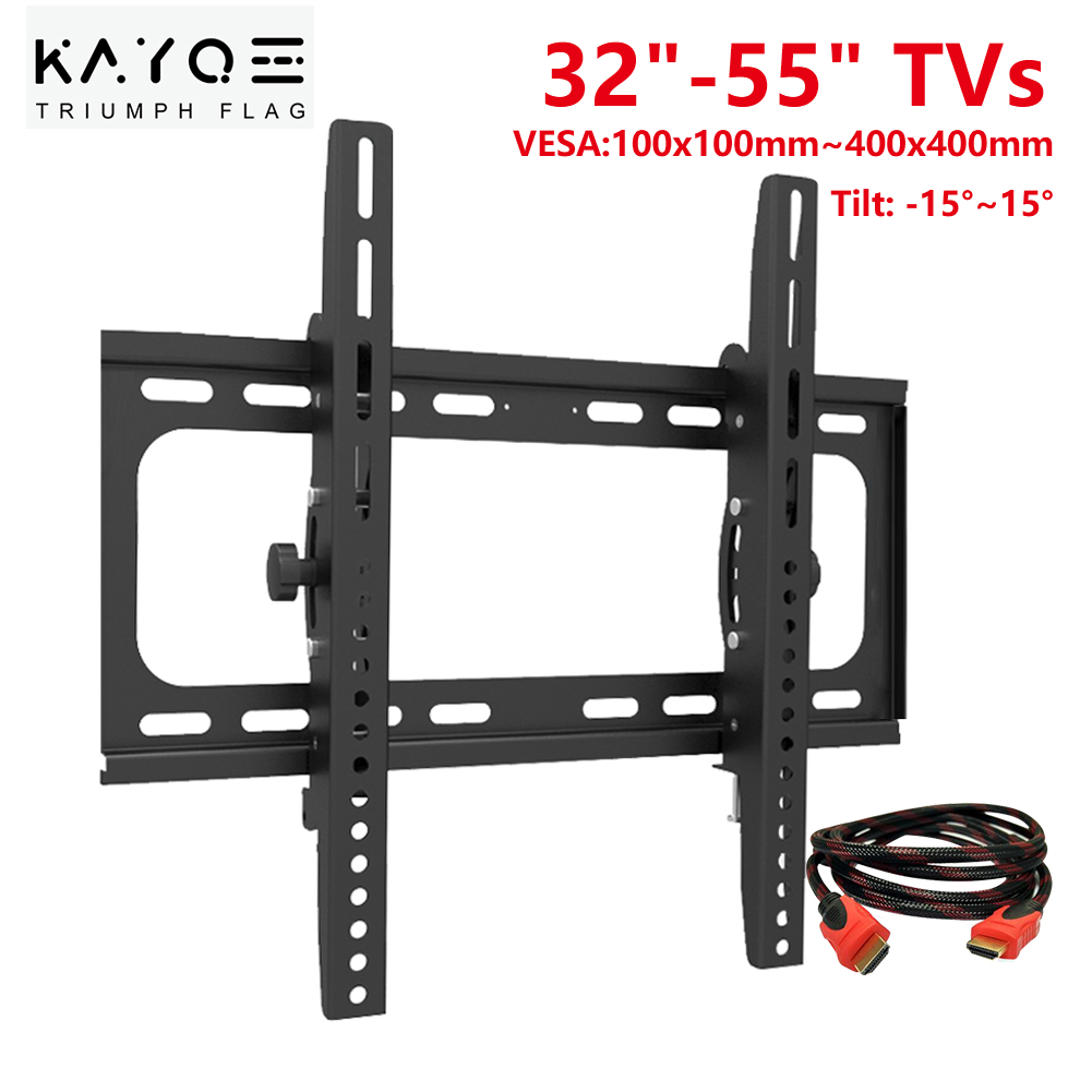 TV Mount for 26-55 Inch TVs, Universal Tilt TV Wall Mount Bracket Fits 26", 32", 55" Loading 110 Lbs Low Profile Wall Mounts