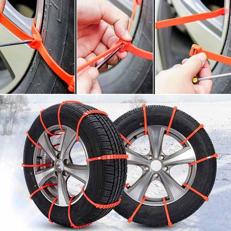 Universal Nylon Car wheels Skid Band Winter Tyres Snow Chains Car Snow Mud Tire Cable Safe Ties Reduce Nois Car Accessories