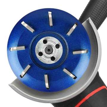 90mm 8 Teeth Wood Turbo Carving Disc Tungsten Steel Round Tea Tray Black /Blue Wood Carving Cutter Use for Angle Grinder