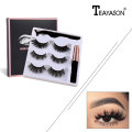 Magnetic Eyelashes 3Pairs 3D Mink False Eyelashes Long-lasting Magnetic Eyeliner Eye Lashes Makeup Tool Kits Cosmetics TSLM1