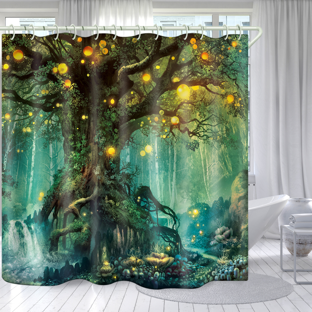 3D waterproof bath curtain- (3)-3