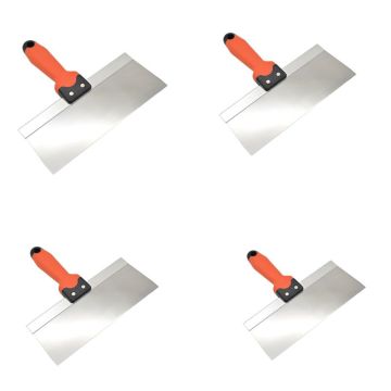 6/8/10/12 Inch Stainless Steel Putty Knife Taping Paint Scraper Broad Blade with Plastic Handle for Wall Floor Tile