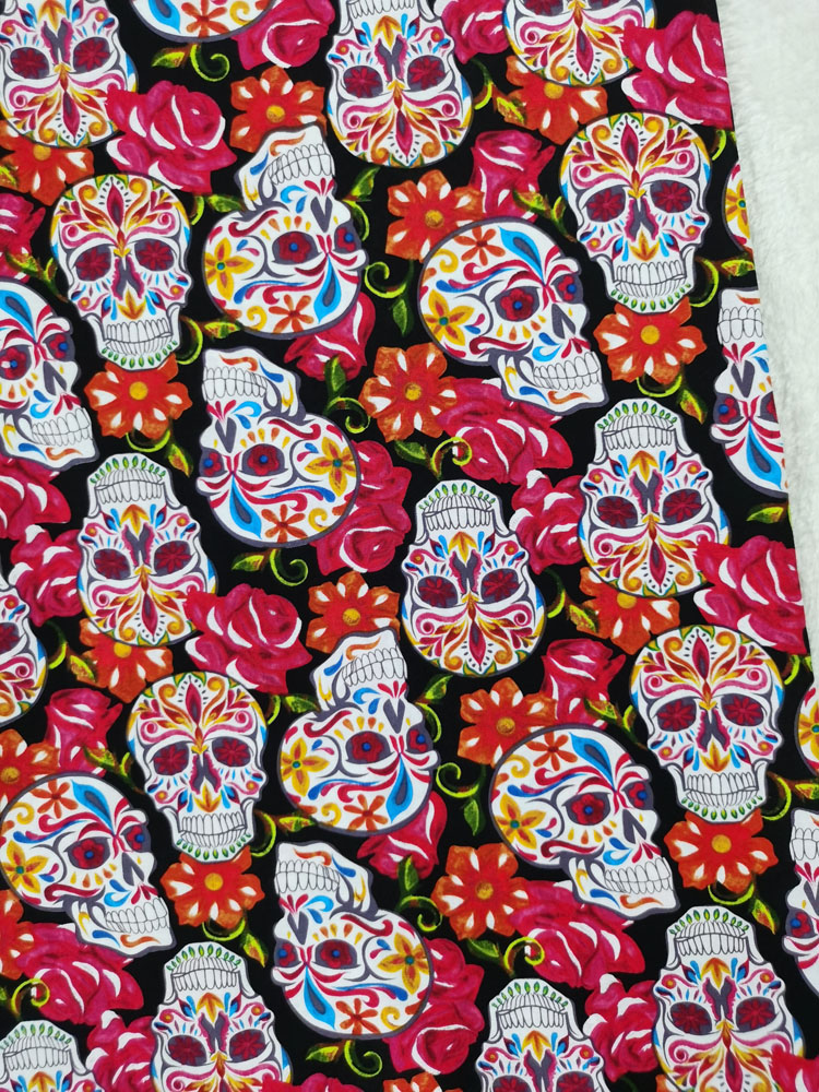 110cm X 50cm Flower Rose Skull Printed Tissus Fabrics Cotton Fabric Patchwork Quilting Sewing Material DIY viaPhil Dress Home