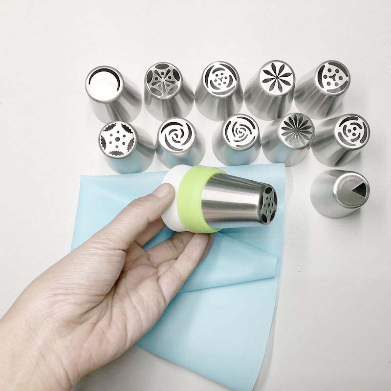 14pc/Set Russian Tulip Icing Piping Nozzles Stainless Steel Flower Cream Pastry Tips Bag Cupcake Cake Decorating Tools