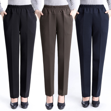 2019 Large Size 6XL Spring Autumn Middle Aged Women Pants Slim High Waist Casual Loose Straight Pants Female Trousers