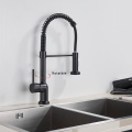 Brass Matte Black Pull Down Spring Kitchen Faucet Kitchen Sink Faucet Single Handle Faucet 360 Degree Rotating Sink Mixer Crane