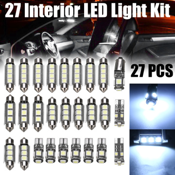 27pcs/Set High Quality Car Interior White LED Light Mini Bulbs Kit 6000K Auto Accessories For Mercedes Benz E class W211 02-08