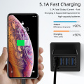 Universal 4 USB Travel Mobile Phone Charger Adapter for iPhone Samsung 5V 5.1A Smart SmartPhone USB Fast chargers Charging Head