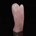 Elegant Angel Shape Natural Rose Quartz Crystal Healing Reiki Stone Pendant Mascot Figurine For Home Desk Decoration Gift