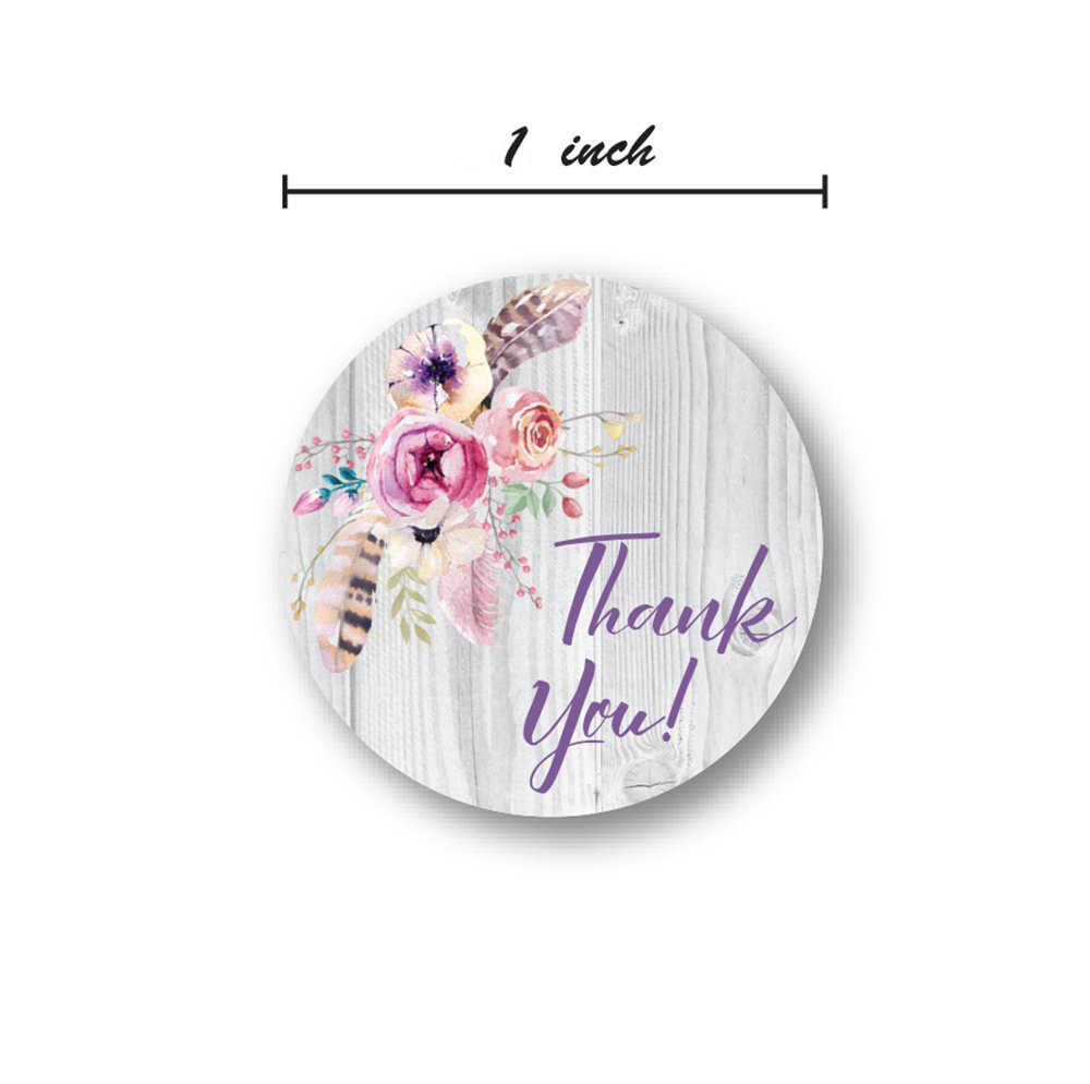 100-500pcs Floral Thank You Sticker Seal Labels 1 Inch Adhesive Labels For Kids Boy Girls Notebook Envelope Teacher Sticker