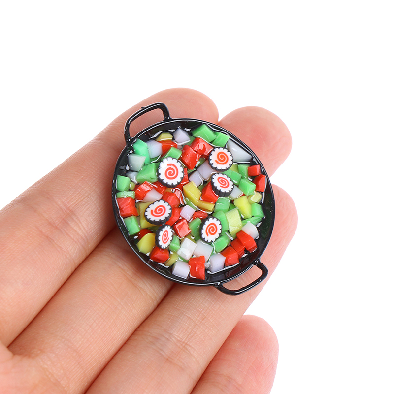 1:12 Dollhouse Miniature Mini Wok Meal Sushi Vegetables Candy Food Kitchen Toy For dollhouse Kids Gift