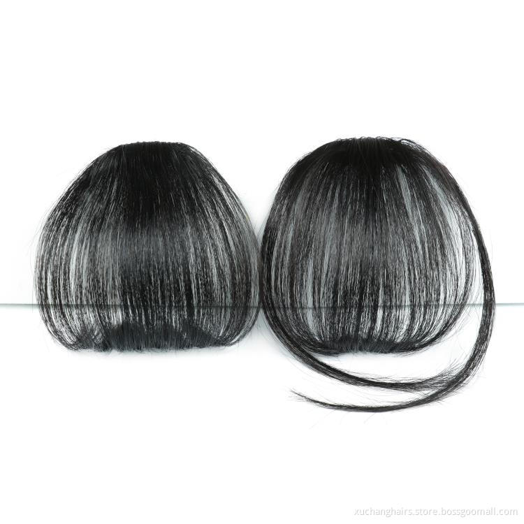 Popular Air Bangs Hairpiece Neat Thin 100% Real Human Hair Bangs Extensions Clip In Bangs Fringe For Women