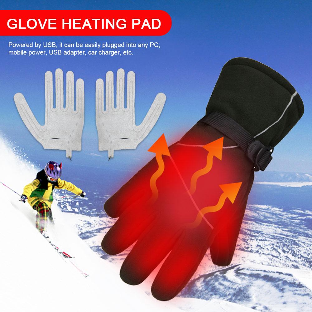 1pc Gloves Heating Pad Washable Durable Electric Sheet Thermal Mittens Inner Pad Outdoor Winter Warmer Skiing