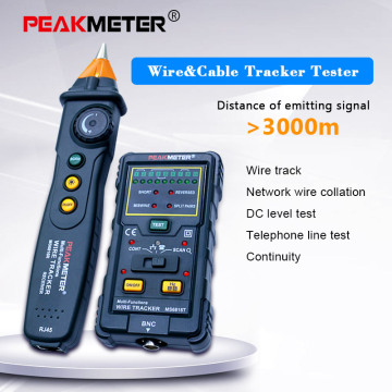 PEAKMETER Cable Tester Line Finder Telephone Wire Tracer DC Level Network Tester Meter For Tele communications Networking Tools