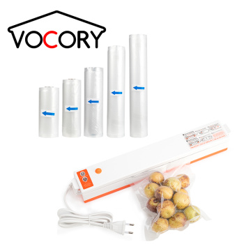 VOCORY Vacuum Food Sealers Machine With 5ROLLS Bags 12X500cm 15X500cm 20X500cm 25X500cm 28X500cm Vacuum Package Machine EU/US