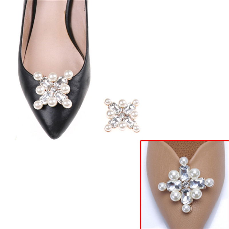 1pc Rhinestones Crystal Decorations Women Shoes Clips DIY Shoe Charms Jewelry Bowknot Shoes Decorative Accessories