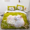 3D Bedding Sets Red Duvet Quilt Cover Set Comforter Bed Linen Pillowcase King Queen 173*230cm Size Dogs Pet Dog Cat Design