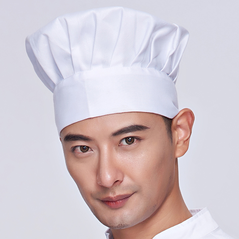 Chef hat male work hat white mushroom cap food factory meal kitchen drink oil cap men and women hat