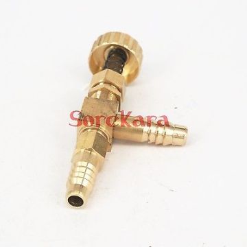 Elbow Brass Needle Valve with spring 10mm I/D hose barb Max Pressure 0.8 Mpa only for gas