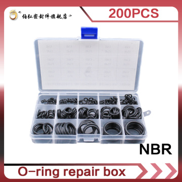 Nitrile Rubber 200pcs O Rings Wear-resistant waterproof and oil resistant O Ring Seal NBR Sealing O-rings Washer Rubber oring se