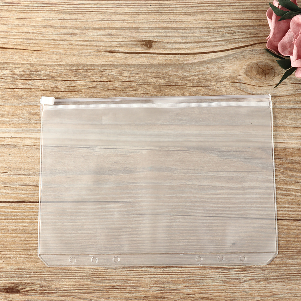 1/5PCS Zip Bag Loose-leaf Storage Pouches Bag Zipper Matte Clear Resealable Travel Make Up Baggage PVC Waterproof Pen Bag