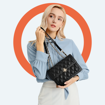 Office lady diamond lattice honeybee satchel bag