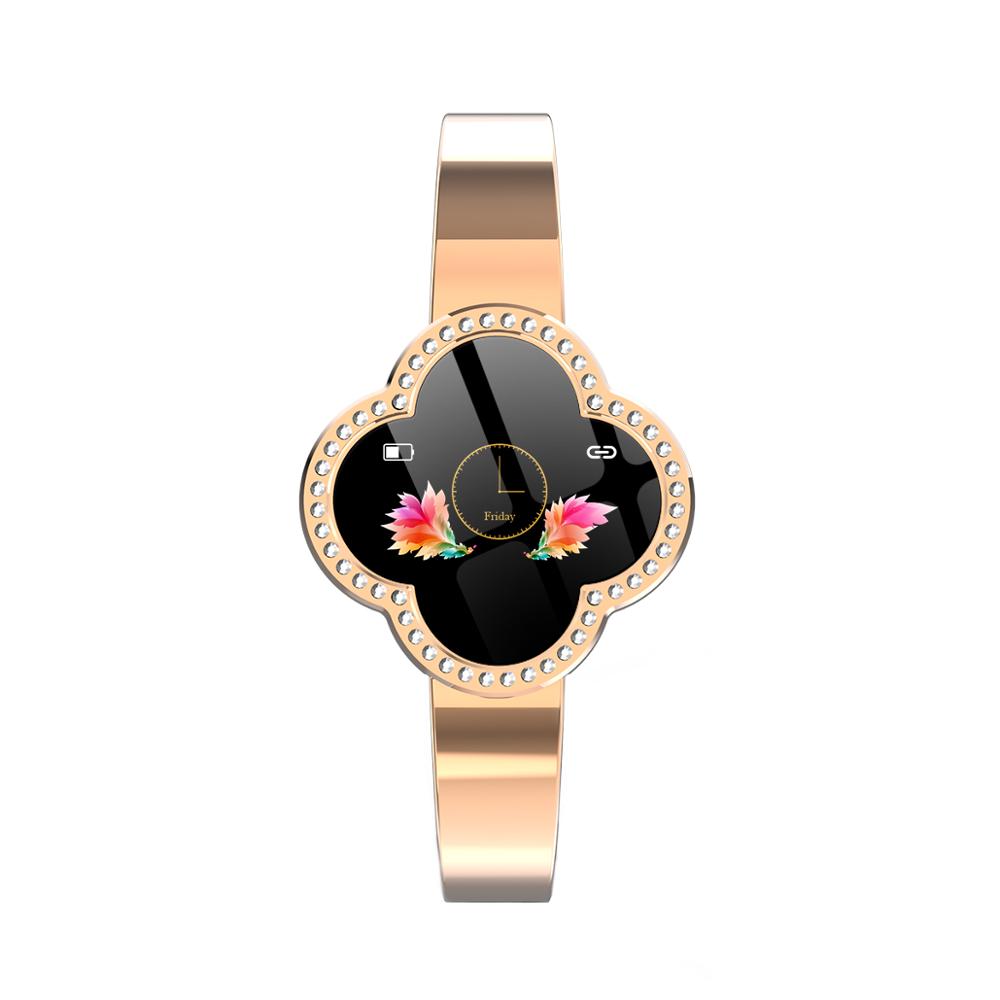Fashion Women Smart Watch S6 Smart Bracelet Clover Design Blood Pressure HR Monitor Fitness Tracker Sport Wristband For Android