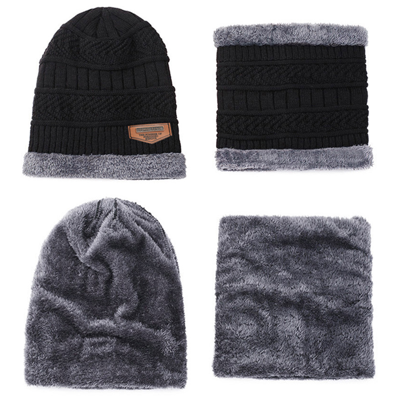 Fashion Knitted Winter Hats For Men Thick and Warm Men Winter Hat Black Autumn Beanie Hat Men Wool Ski Hats Beanies Bonnet 2021