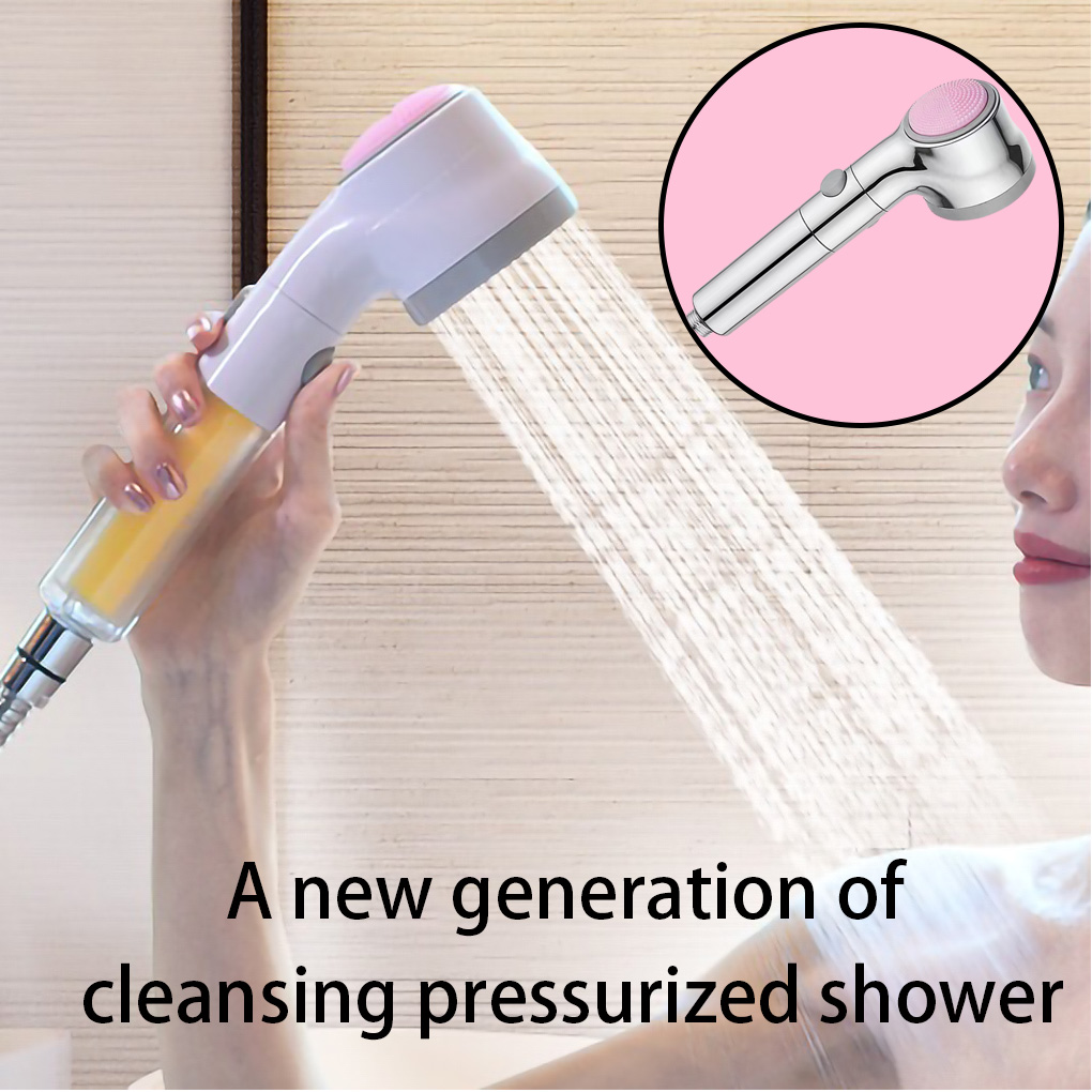 Filtered Shower Head Set Vitamin C Filter Water Softener Removes Chlorine High Pressure Shower Filter with Handheld Hose Holder