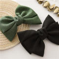 Girls New Oversized Bow Knot Hairgrips Linen Barrette Hair Clip Ponytail Women Elegant Headwear Hairpins Hair Red White Acessory