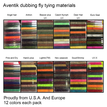 Aventik U.S.A Europe Fly Dubbing 12 Kinds Dubbing Fly Tying Materials 12 colors Dry Flies Scud Dubbing Fly Fishing Quality New