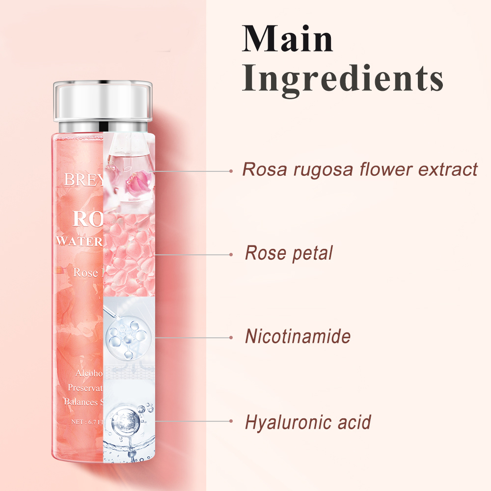 Rose Water Toner Hyaluronic Acid Moisturizing Essence Is Suitable For Dry Skin To Shrink Pores And Tighten Skin200ml