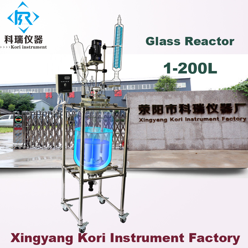 3 L Double-lined Glass Reactor/ Reator heater/hydrolysis with Vacuum pressure/Stirred Tank Reactor