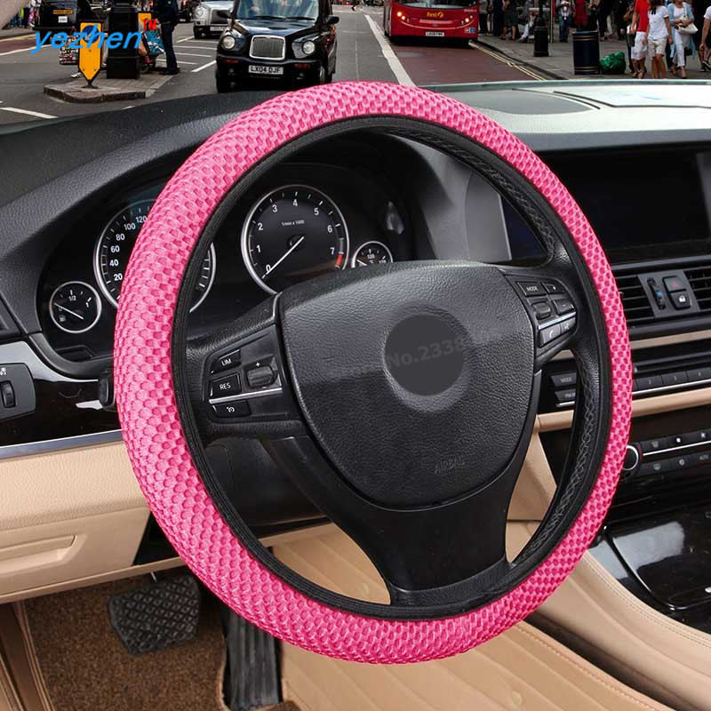 New High Micro Fiber Ice silk Car Steering Wheels Covers 38CM/15'' Steering Wheel Hubs Car Styling,Steering-wheel Free Shipping